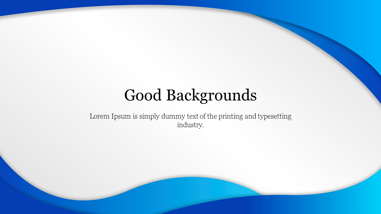 Good Slideshow Backgrounds PowerPoint Template - Blue Theme